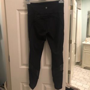 Lululemon Black Leggings with Mesh Detail